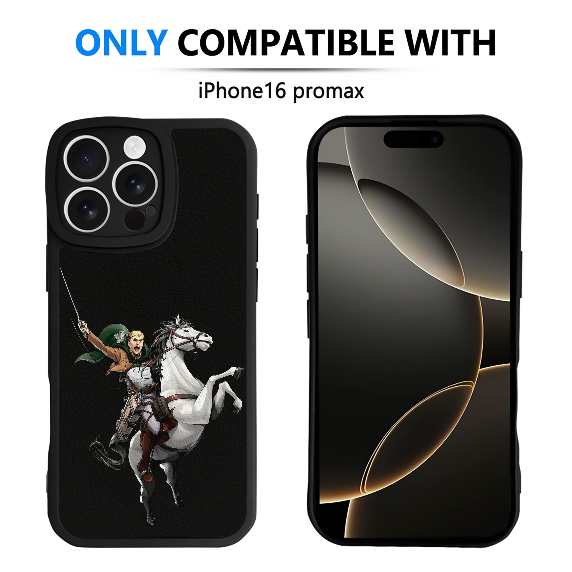 （画像用） 進撃の巨人 エルヴィン・スミス Attack on Titan Erwin Smith 【iPhone 16シリーズ対応】シリコンスマホケース（レザー調） 材質：シリコン